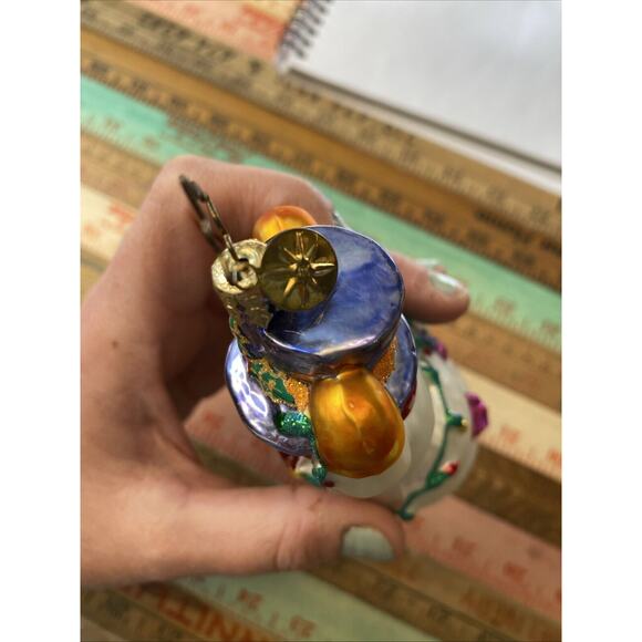 Christopher Radko Snowman Glowman Glass Christmas Tree 5 in Blown Ornament - Picture 13 of 15